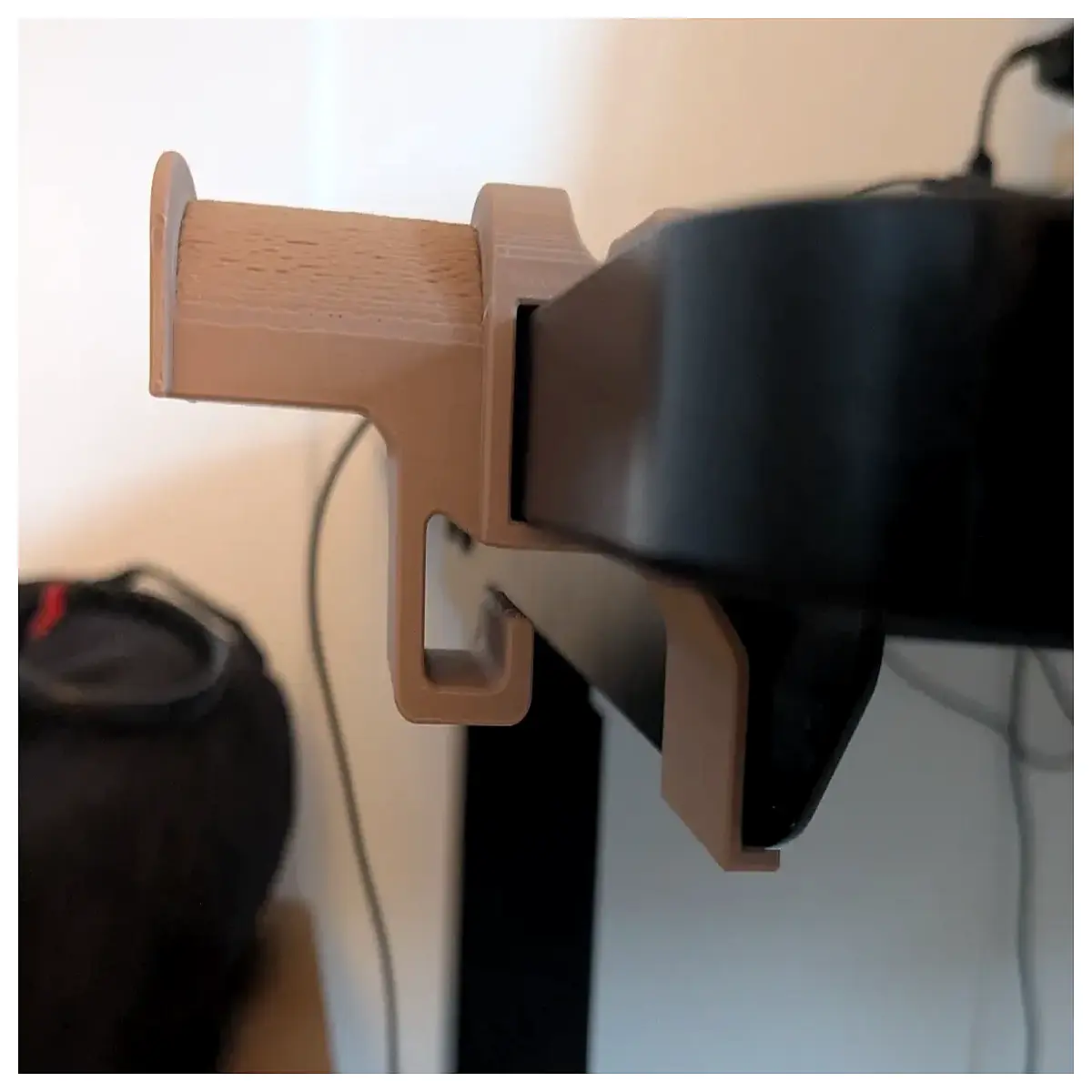 ergonomic headphone for standing desk adjustable monitor arm mount cable management hook space saving organizer for home office noise cancelling heads