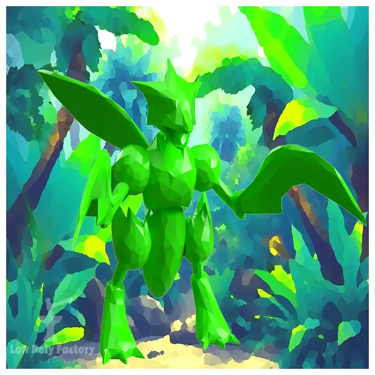 low poly articulated praying mantis toy figure collectible insect action figure for kids