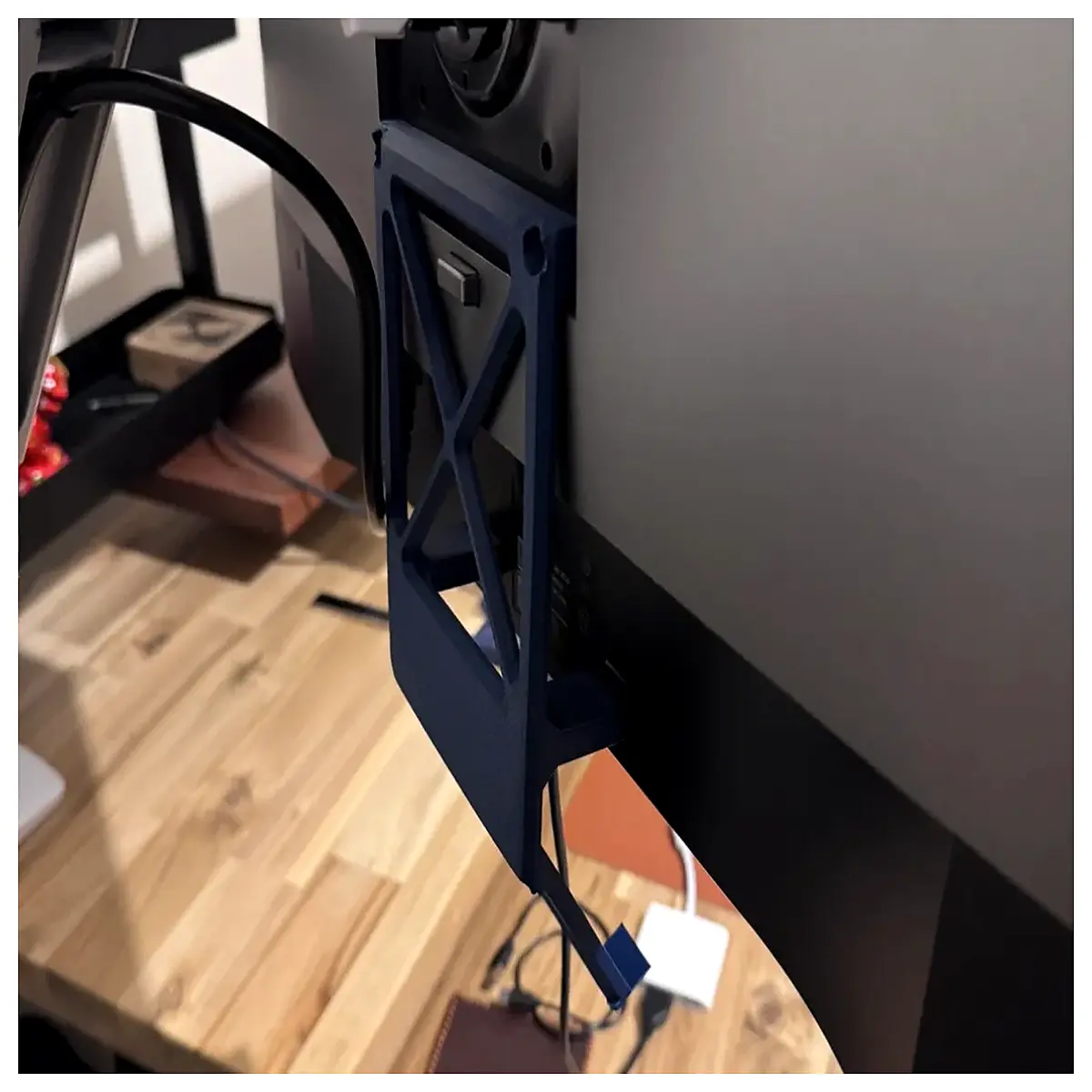 monitor mount phone holder vesa compatible desktop for 15 pro max vertical charging cradle office desk organizer