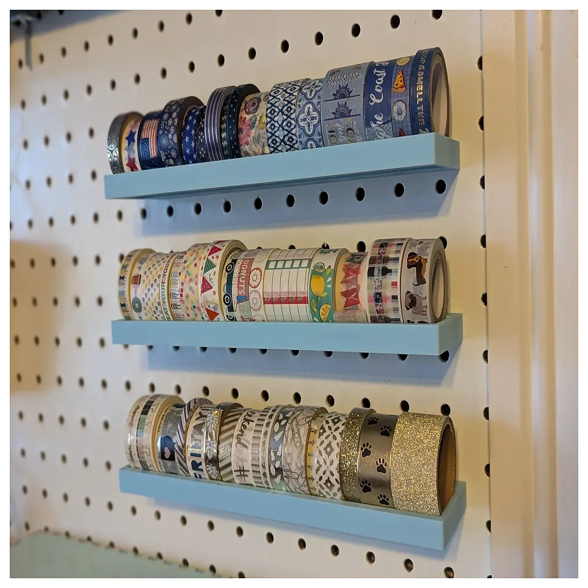 washi tape skadis pegboard organizer wall mounted craft storage decorative adhesive strips for home office