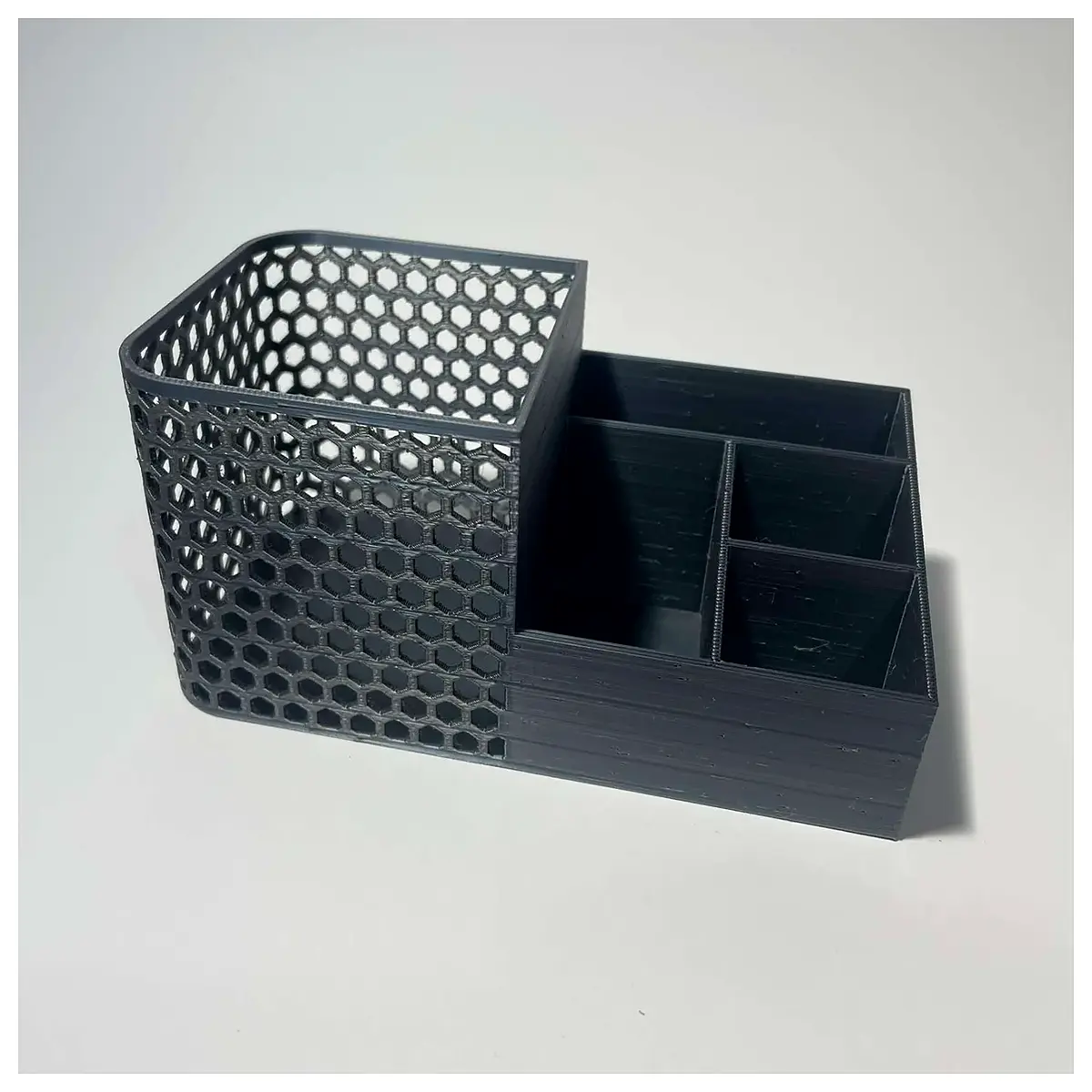 desktop organizer for office supplies cable management box desk storage caddy pen holder with compartments small items container for workspace