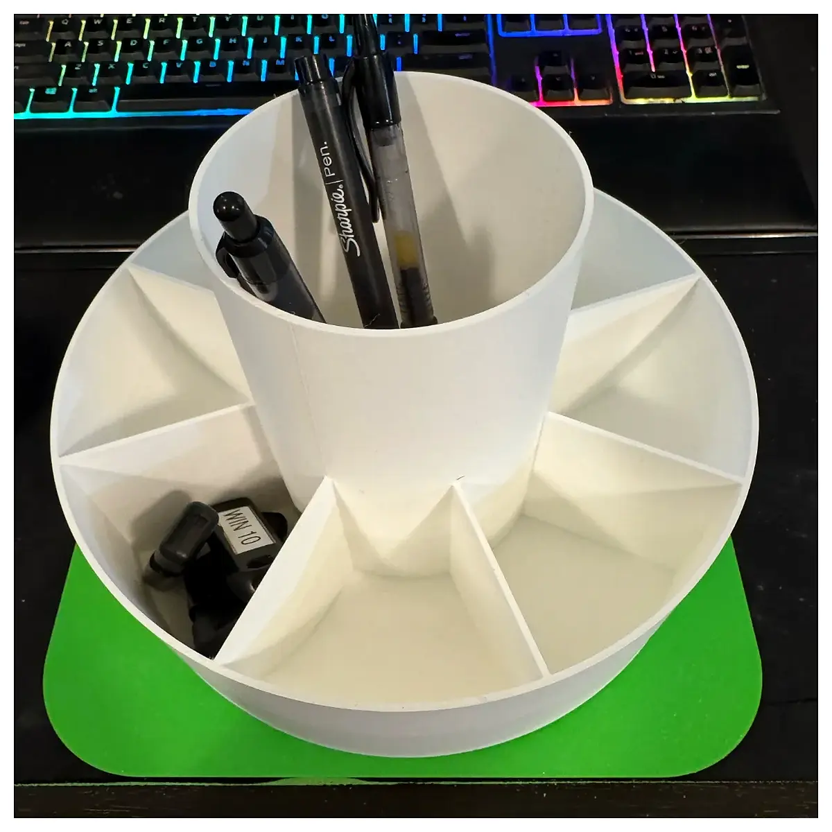 desk organizer with side compartments for pens pencils and office supplies storage