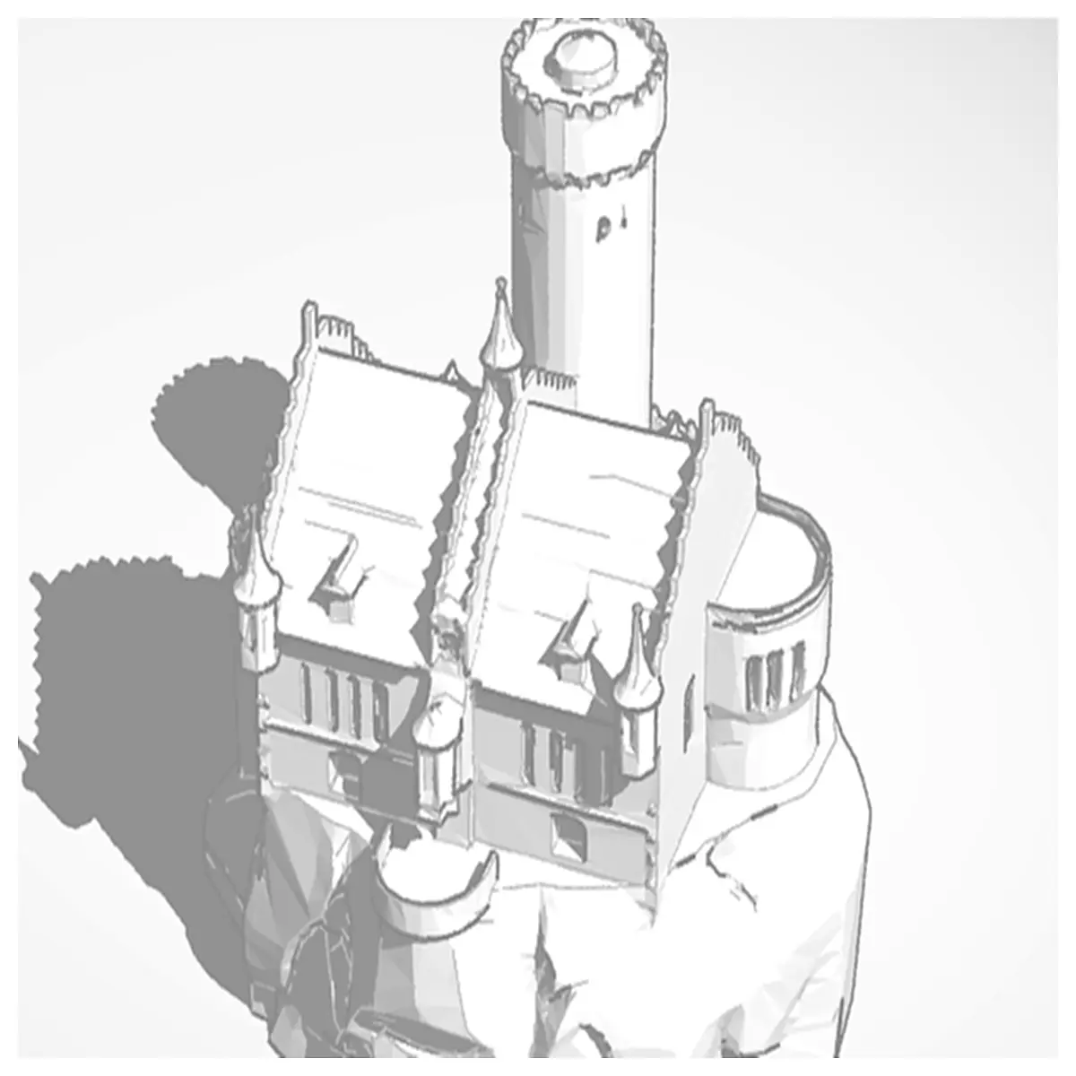 miniature gothic castle red spire tower for desk decor fantasy diorama resin