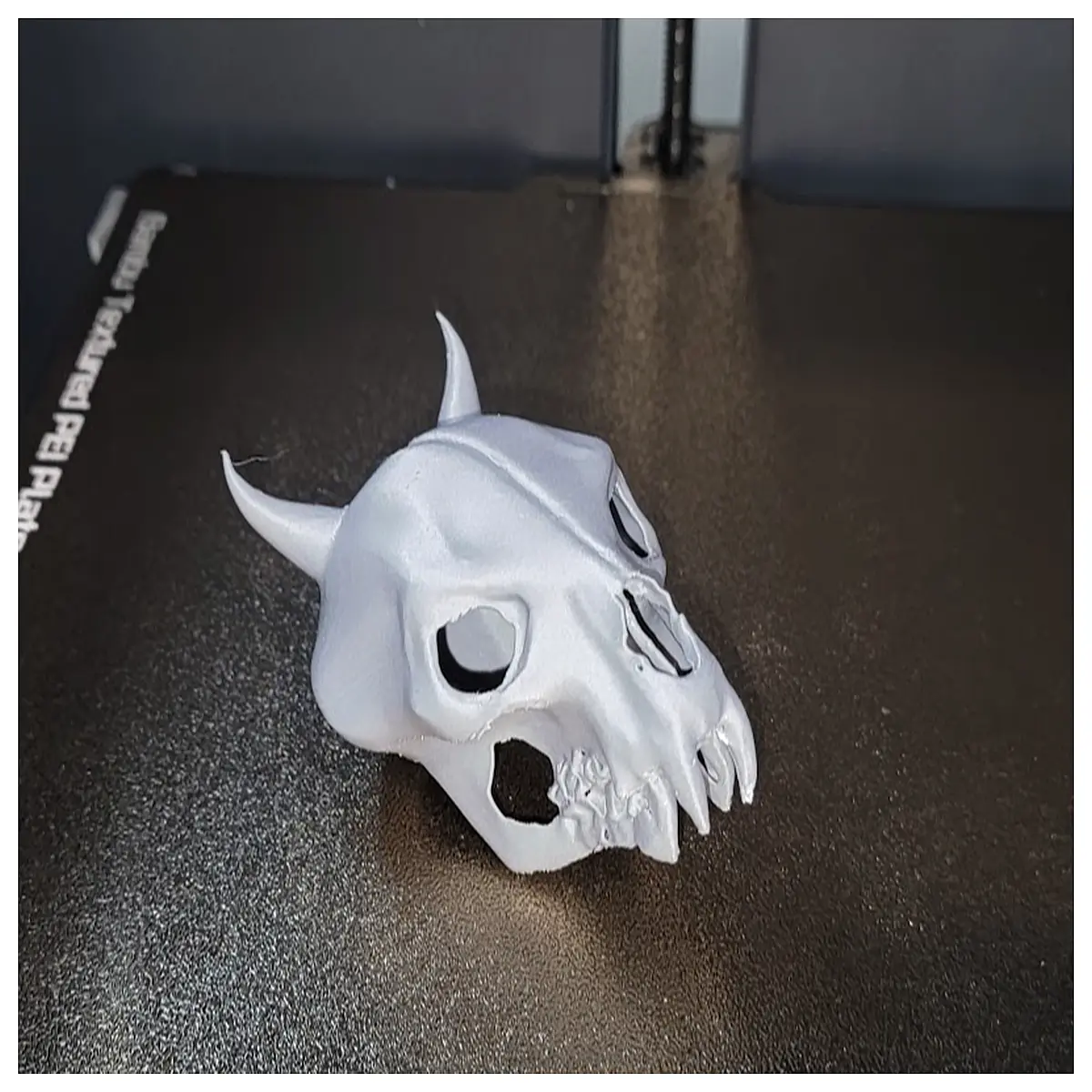 plastic dog skull prop with horns for halloween party decoration horror movie set piece spooky animal head ornament