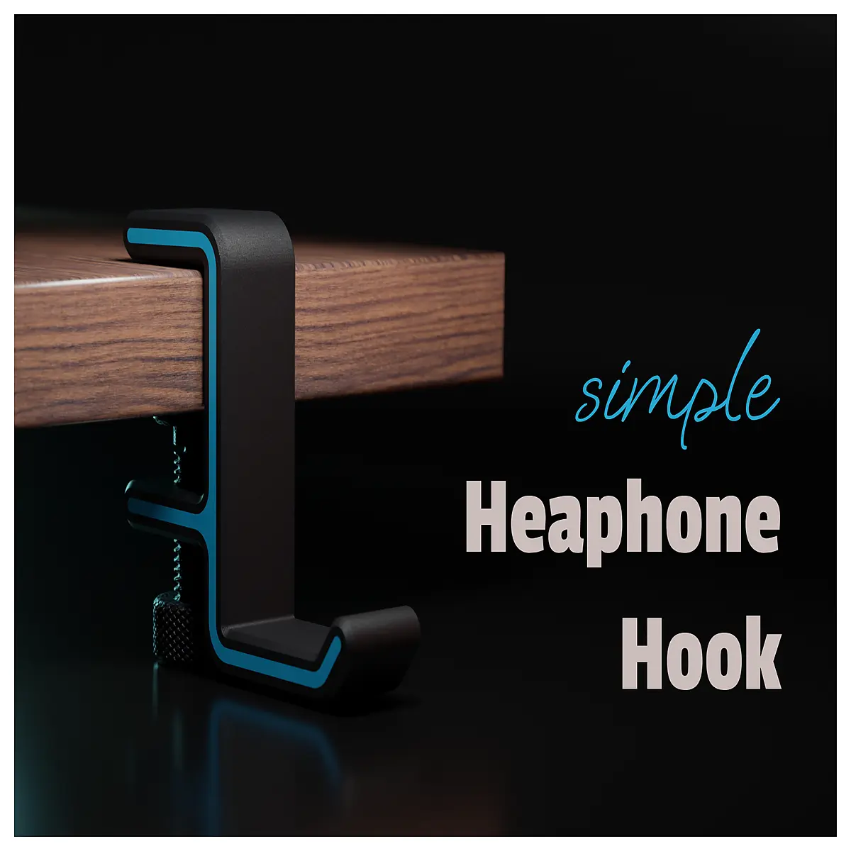 dual color headphone hook mount organizer holder for desk wall cable management accessory