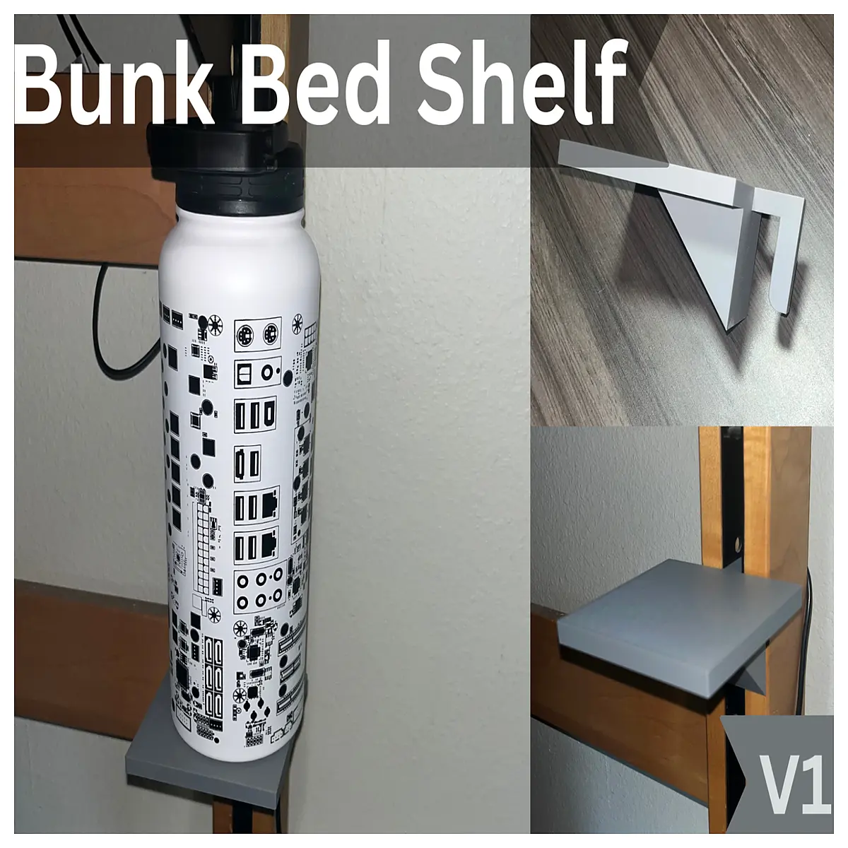 loft bed shelf storage organizer duty metal rack for bedroom dorm room space saving hanging basket utility shelf