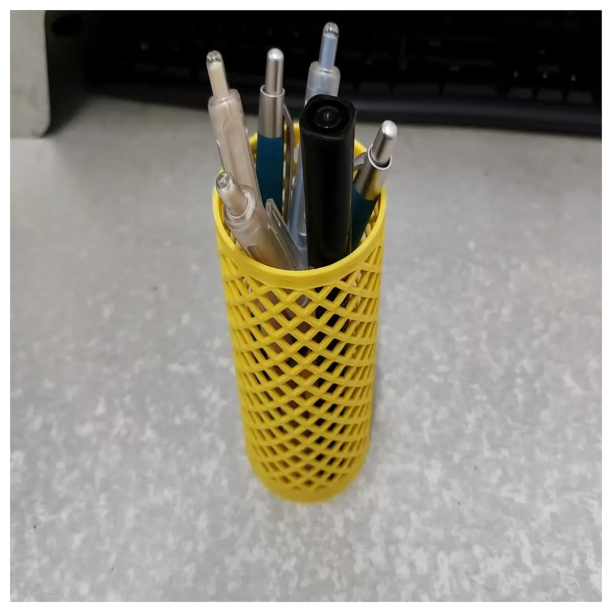 minimalist spiral hollow pen holder desk organizer metal mesh cup office supplies storage