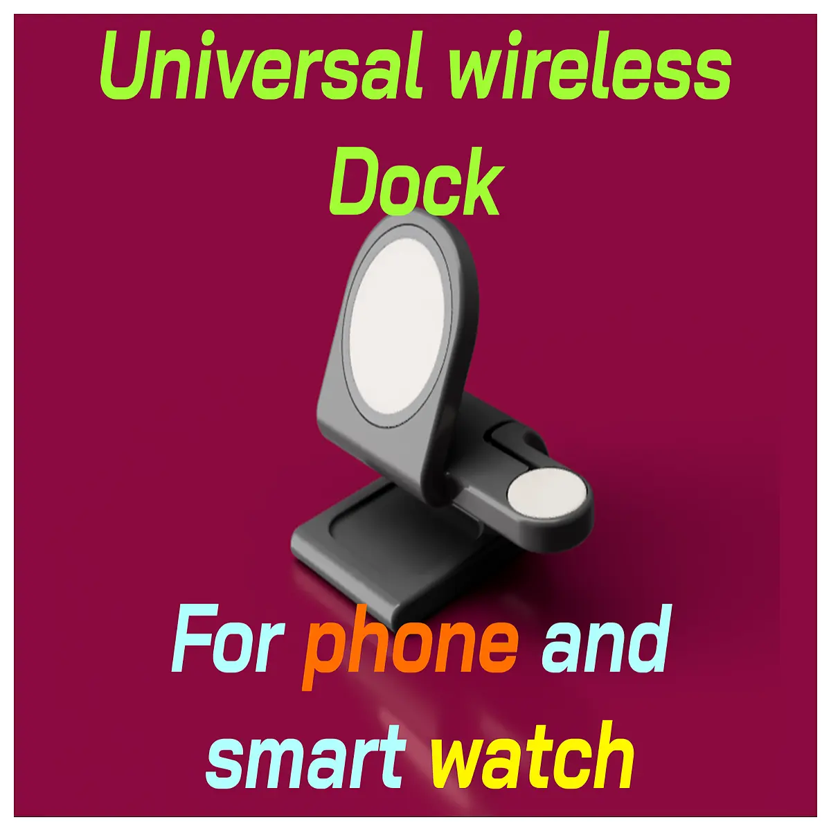 dual wireless charging station for phone and smartwatch magnetic fast charger dock for watch