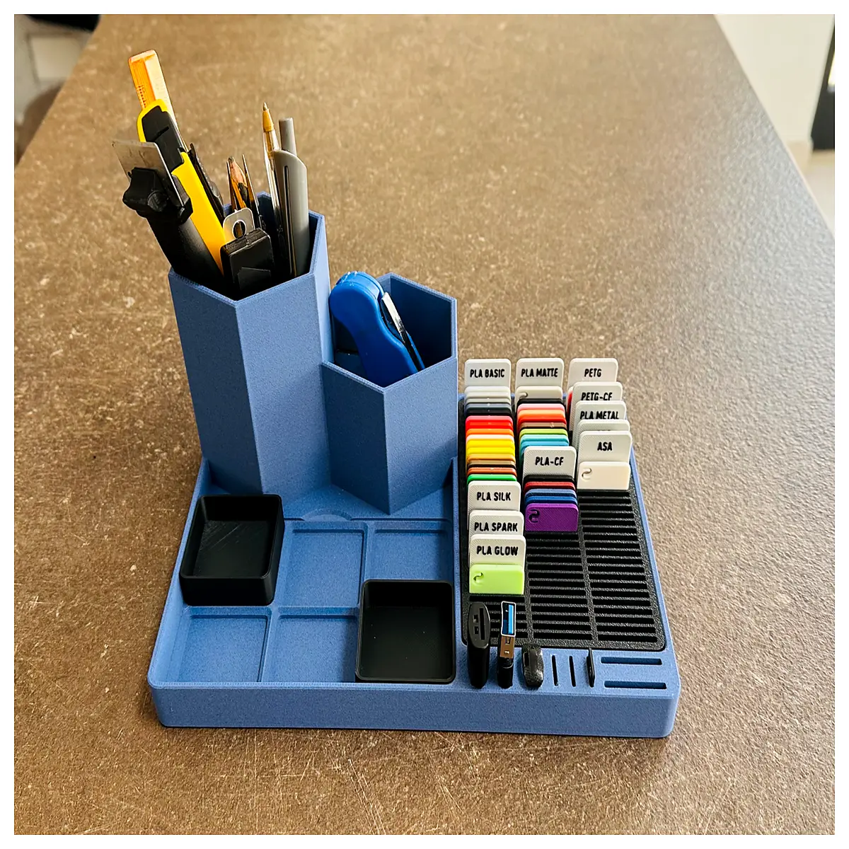 gridfinity pen holder organizer desktop storage box modular magnetic rack for art supplies stationery