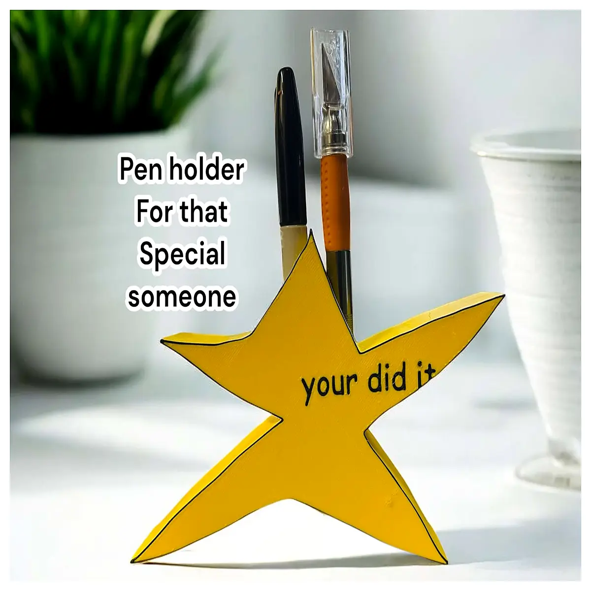 personalized custom pen holder desk organizer with name engraving metal office workers men women