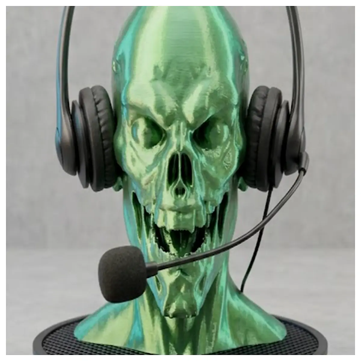 zombie head headphone gaming desk organizer decor holder for pc setup
