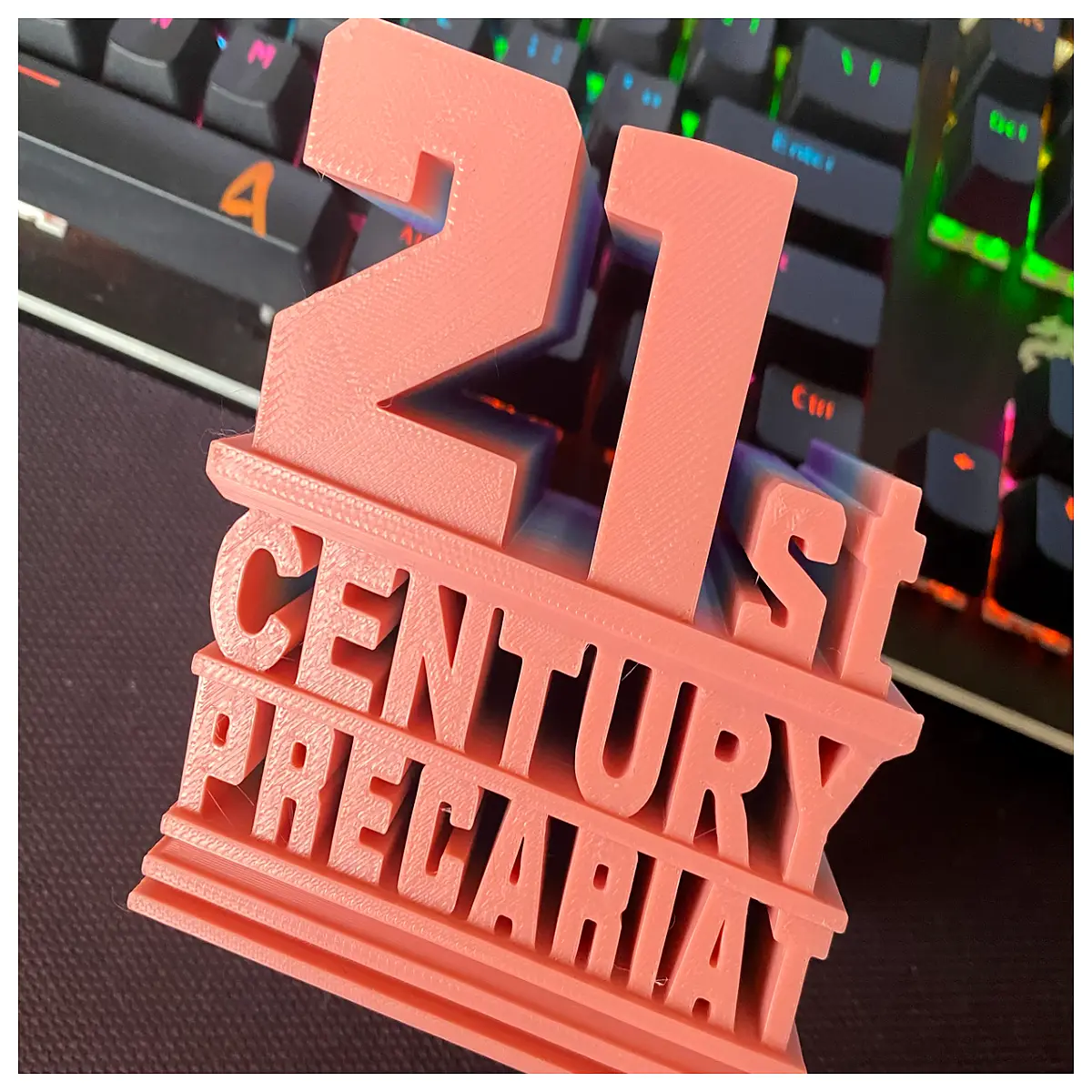 21st century precariat meme decor funny office desk statue sarcastic worker humor gift ironic art piece