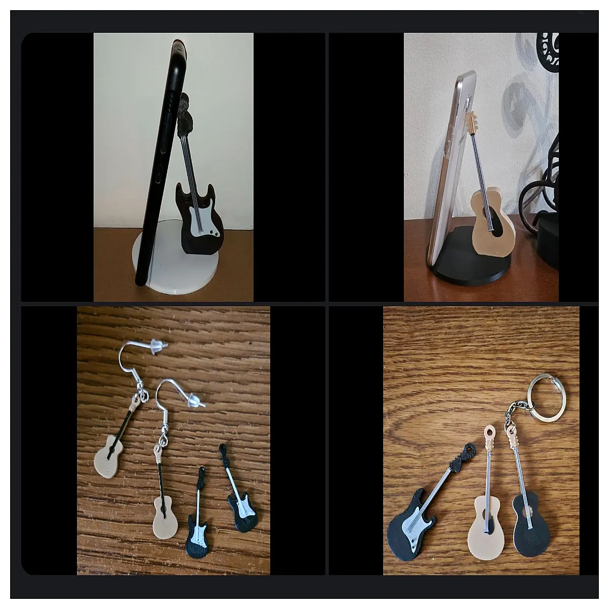 guitar accessory phone holder keychain earrings set multi functional strap clip for musicians portable mount