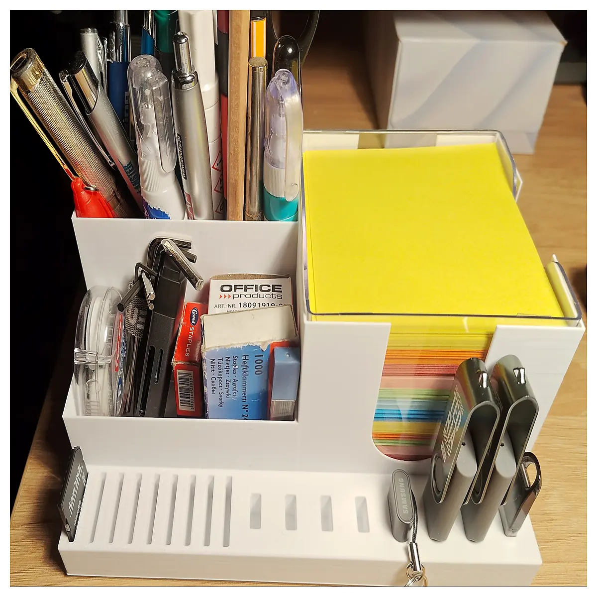 desktop organizer card holder pencil cup usb sd card storage box office supplies desk tidy