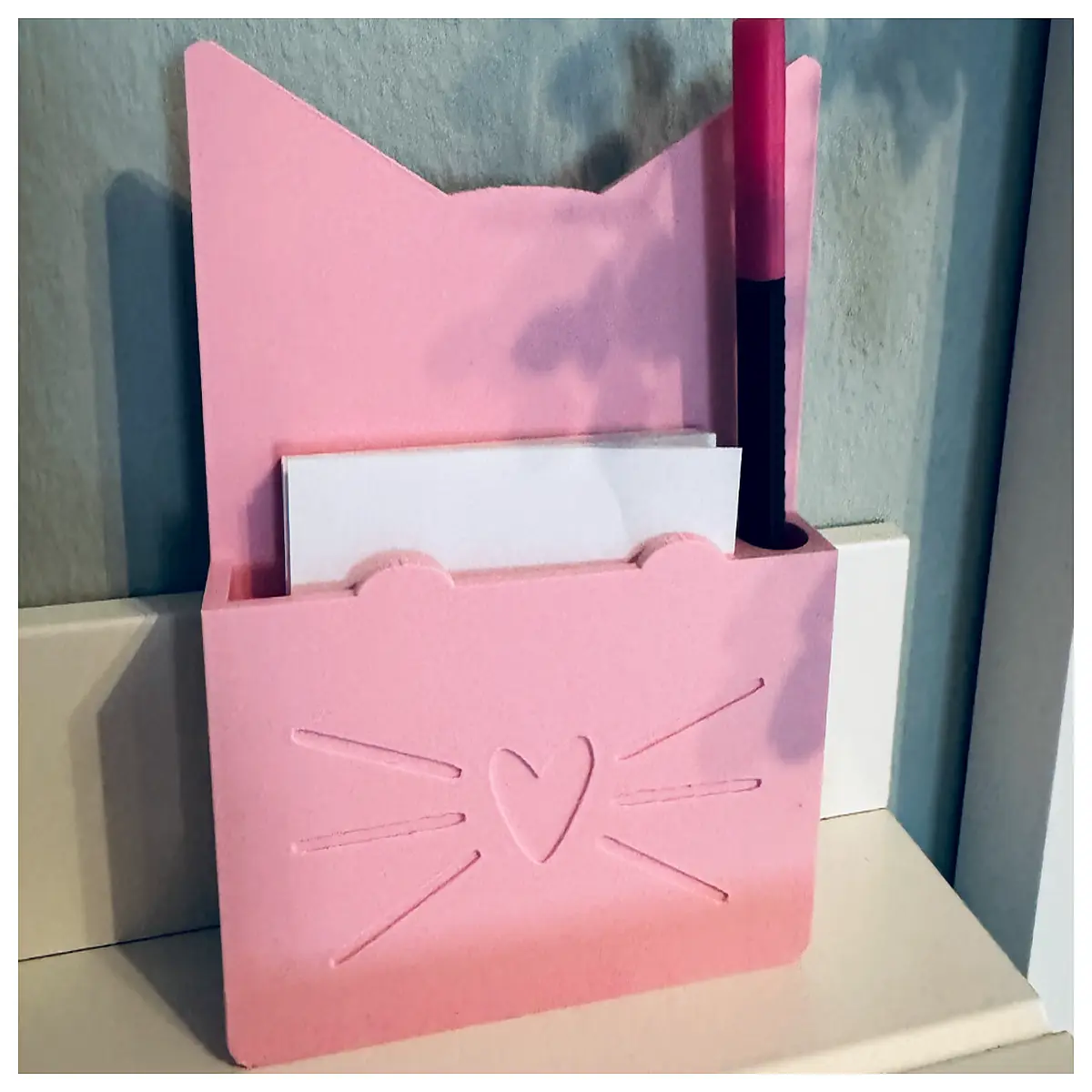 cute cat memo holder desk organizer sticky note animal stationery gift