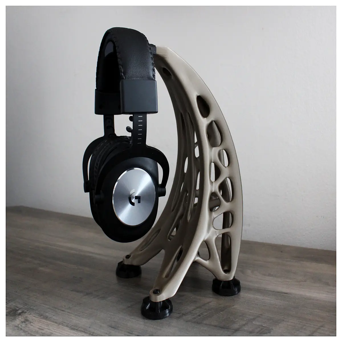 industrial headset holder mount for boom mic noise cancelling headphones desk organizer duty steel bracket