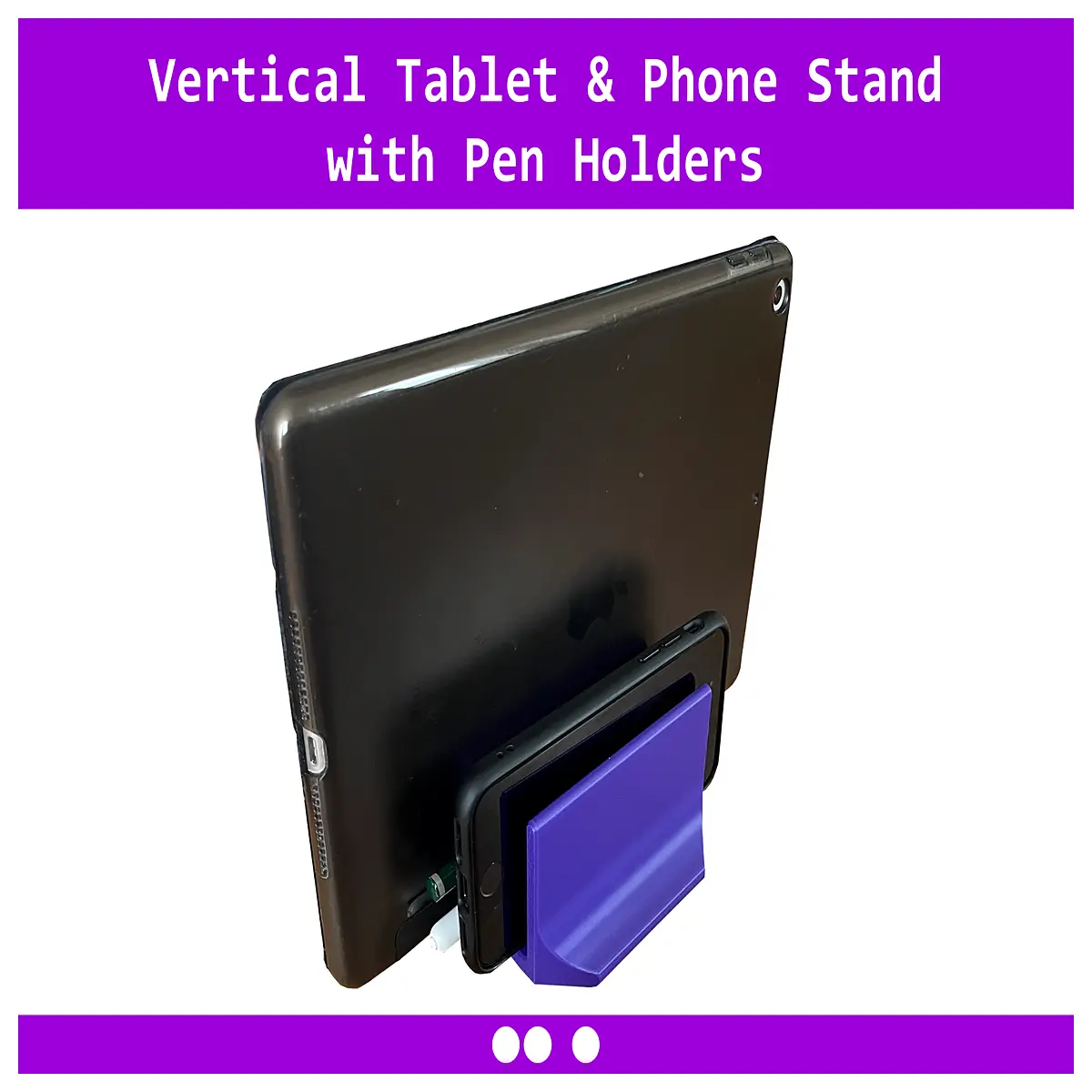 dual vertical tablet phone 14mm slot holder for desk office pro 15 pro max organizer mount