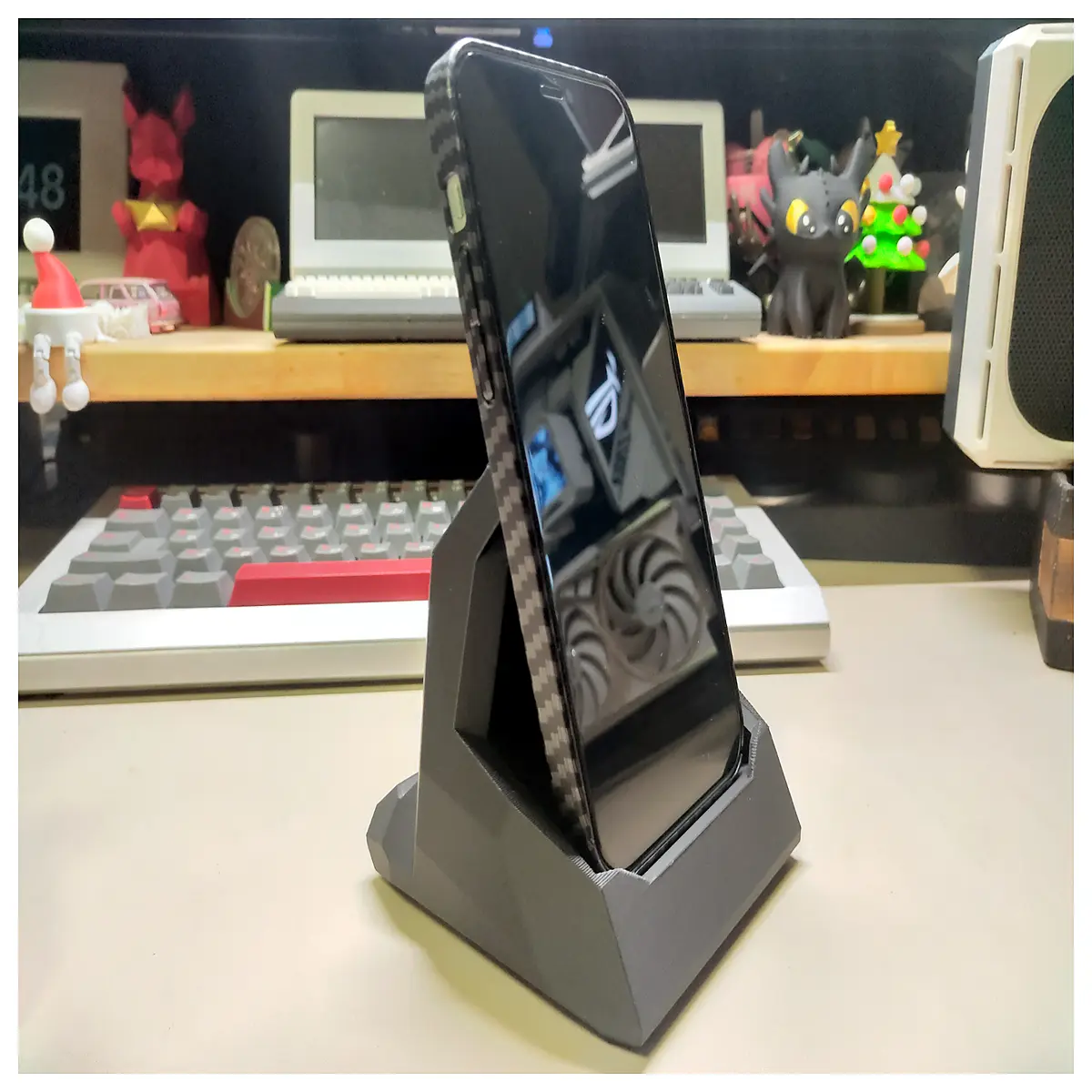 geometric minimalist phone desktop holder for tablet organizer desk accessory