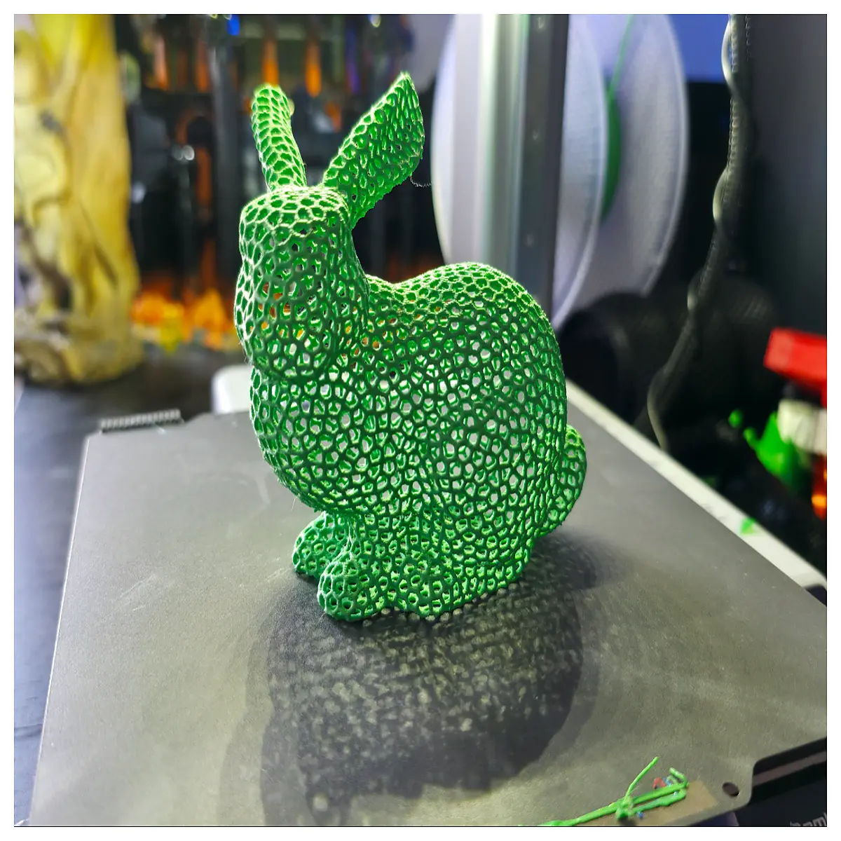 printable voronoi rabbit no supports low poly animal figurine resin sla print