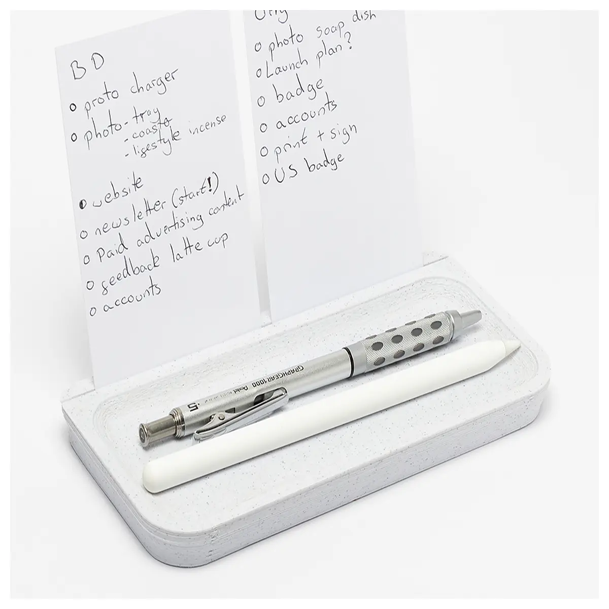 office desk organizer tray for pens paperclips sticky notes desktop storage for home office workspace accessories