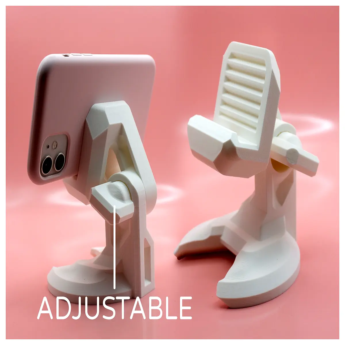printed phone holder adjustable u shape for desk gaming video watching universal smartphone mount