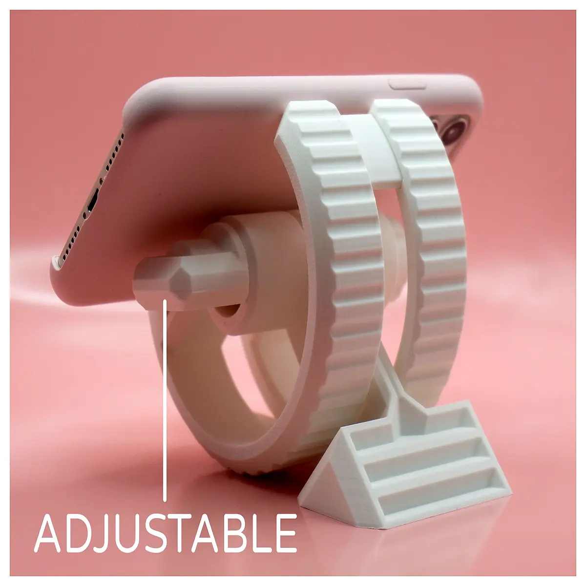 printed phone ring holder grip mount for one handed use desk support