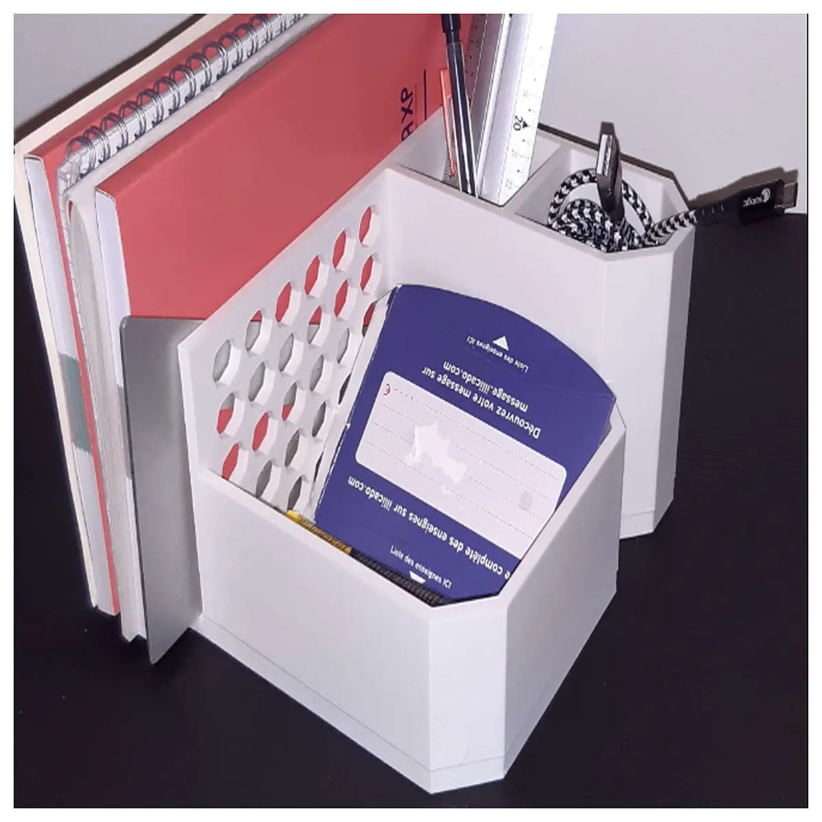 desk organizer with compartments for office supplies pen holder storage box desktop accessories