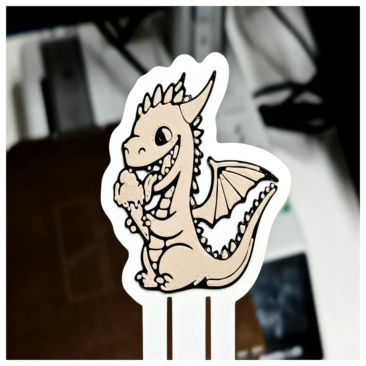 cute dragon bookmark with ice cream charm whimsical stationery readers kawaii book marker accessory literary decor