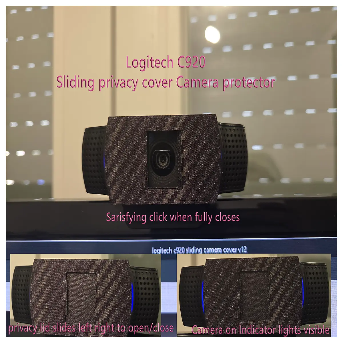 c920 webcam cover sliding privacy shield lens cap anti spy camera protector for c920e c922 hd pro