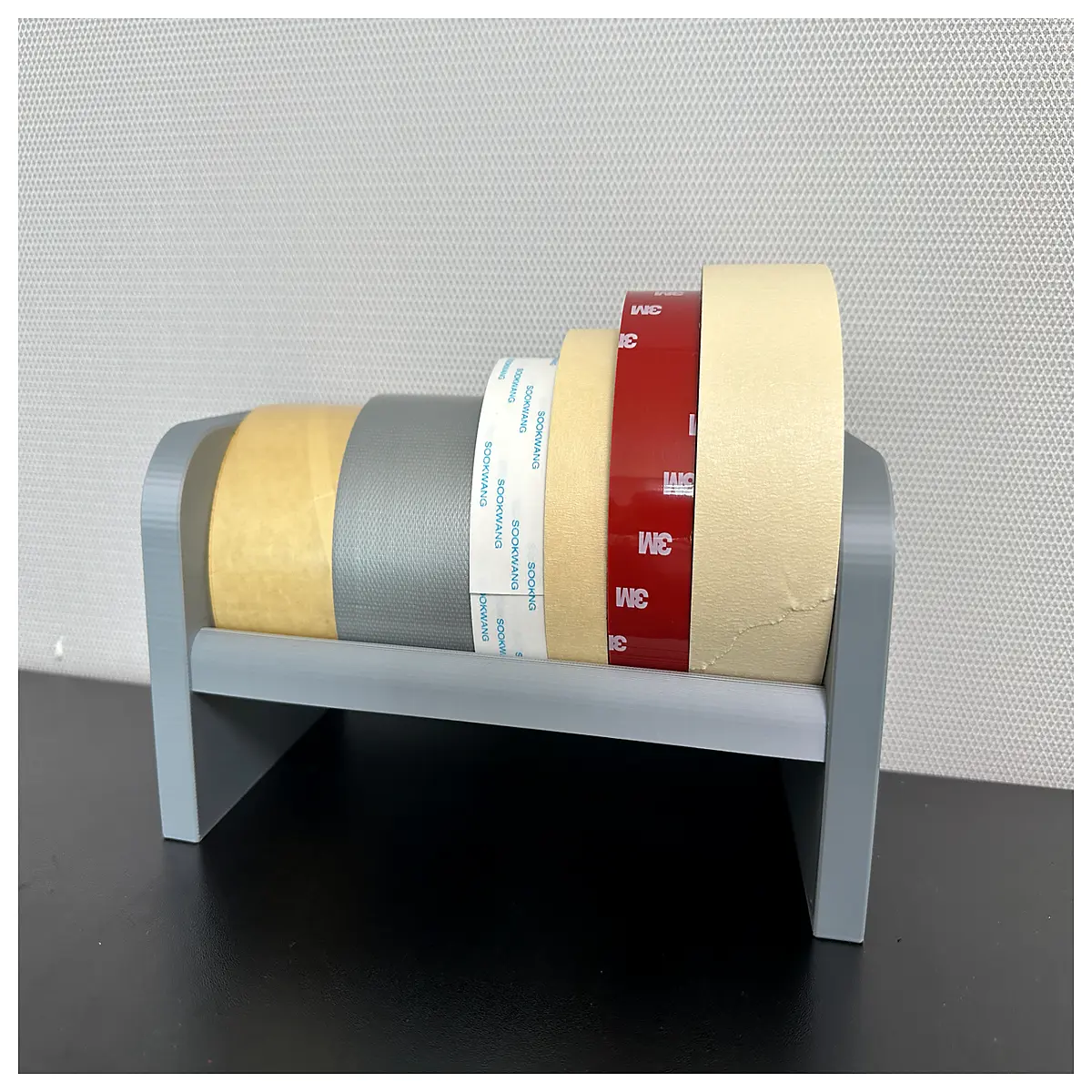 adhesive tape dispenser holder roll mount kitchen counter sticky tape cutter organizer