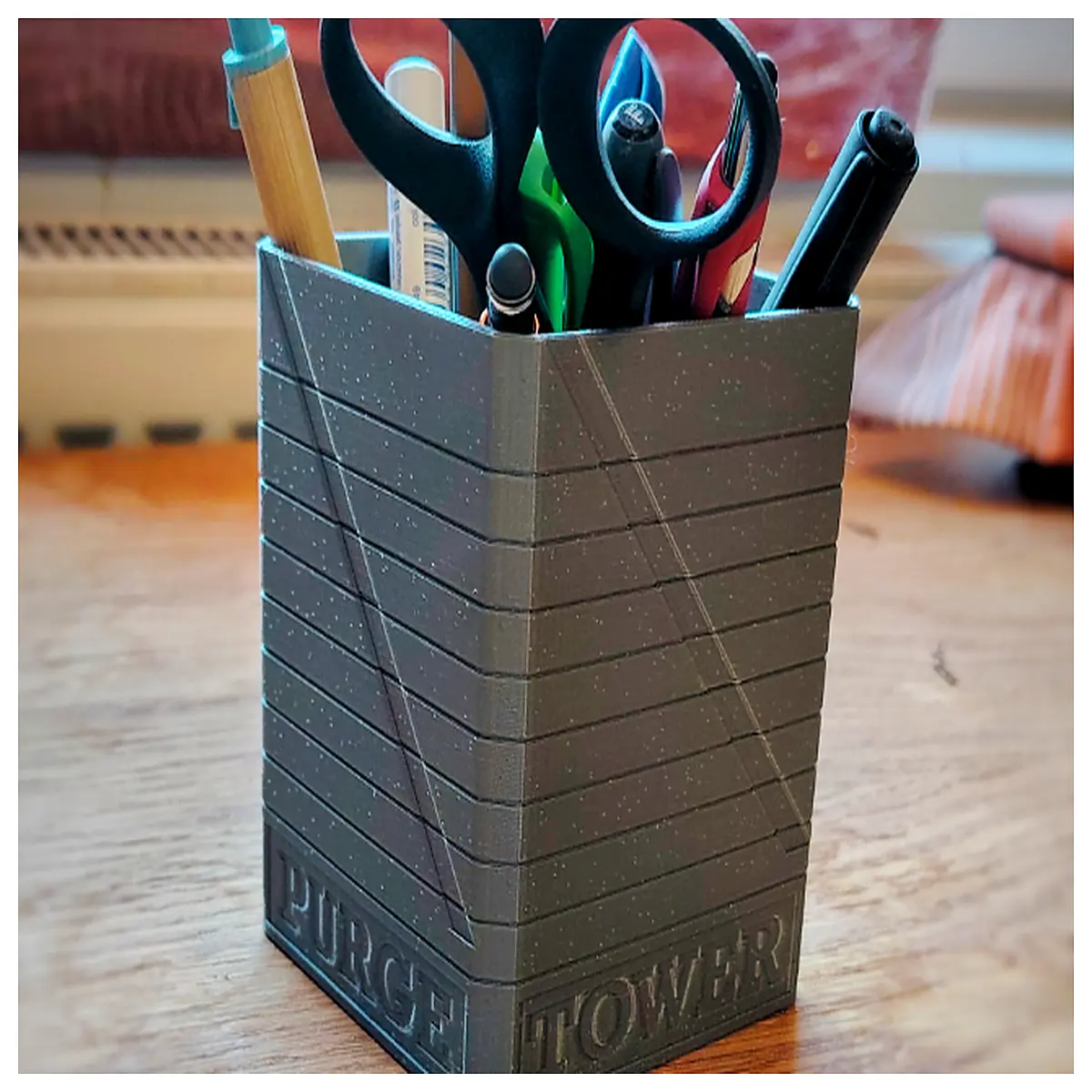 sewage tower shaped pen holder desk organizer architectural stationery storage office decor engineers