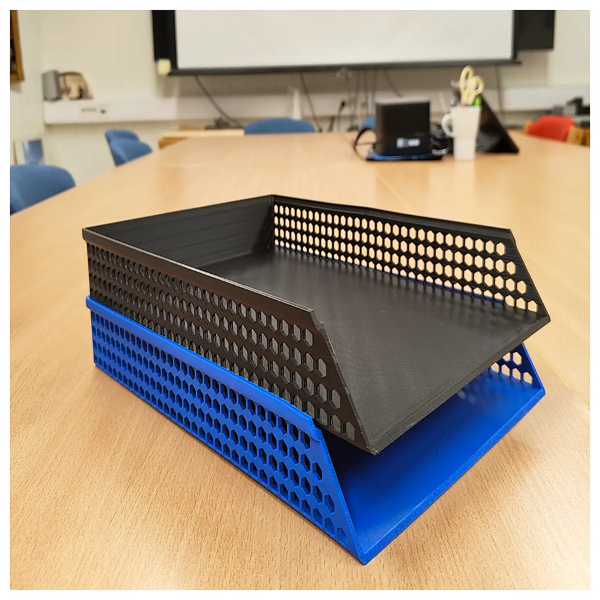 hexagonal a4 desk organizer storage box office supplies stationery holder desktop caddy tidy