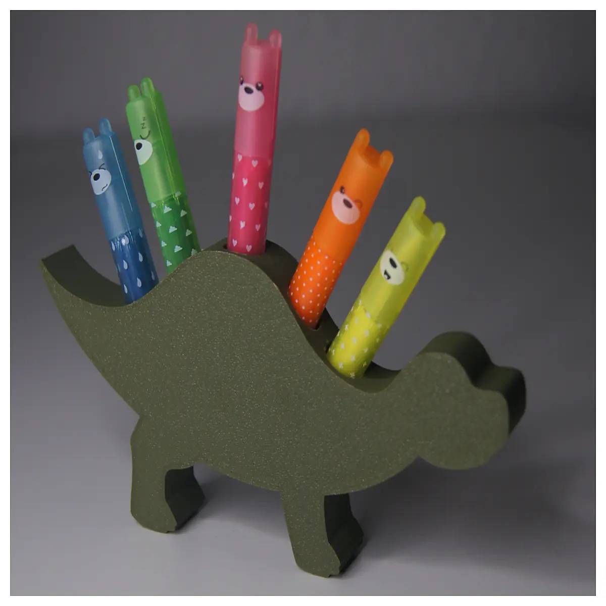 dinosaur marker holder pen desk organizer cute animal stationery storage for art supplies