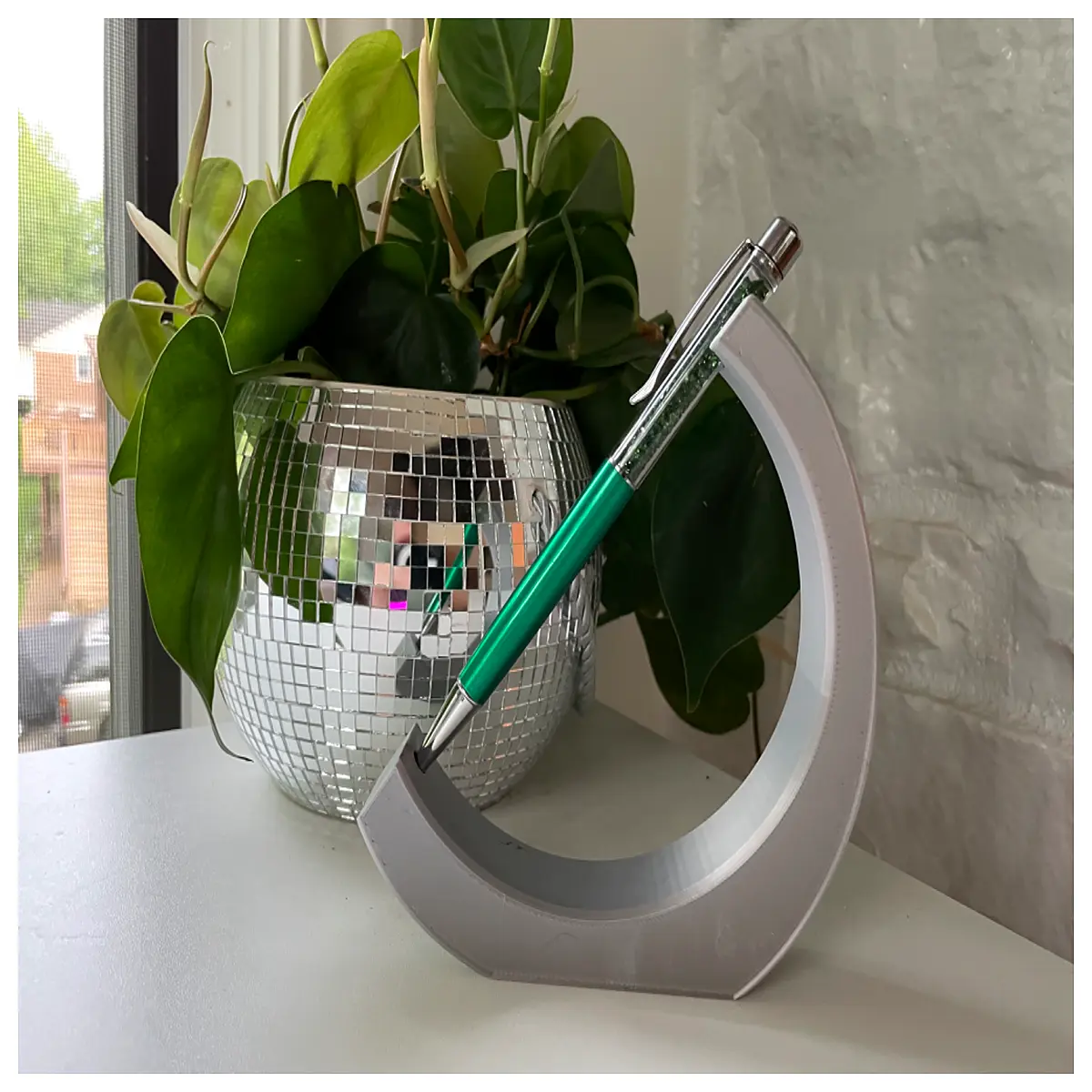 modern desk organizer pen holder stylish office supplies storage metal mesh cylinder for home workspace