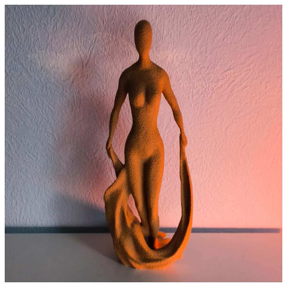 modern abstract female statue for home decor elegant moving woman sculpture artistic living room centerpiece contemporary metal figure art