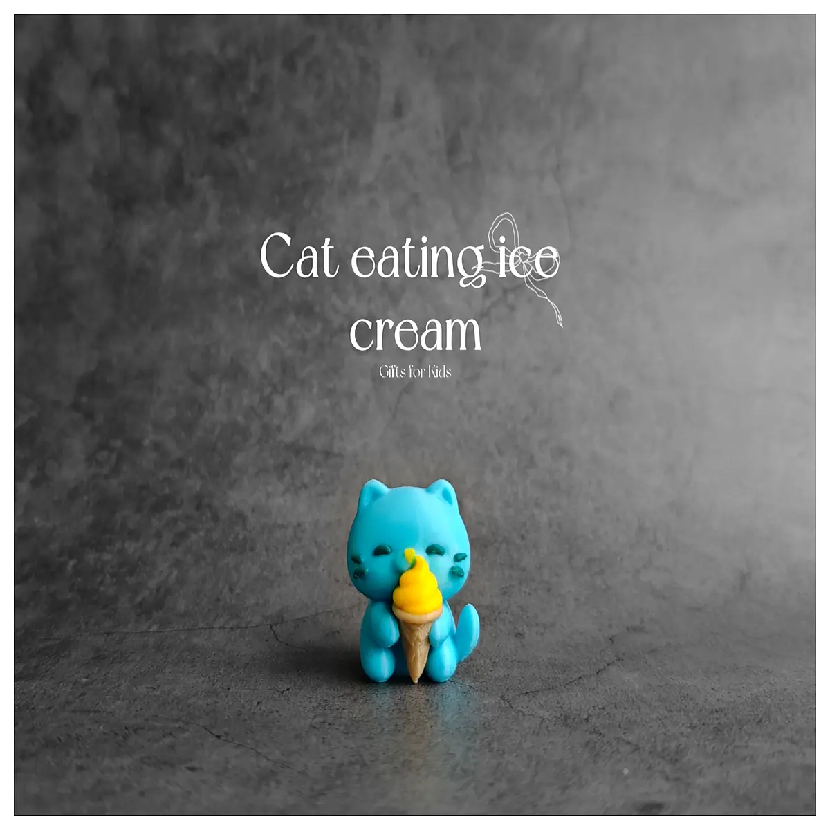 cute kitten eating ice cream print shirt single color design adorable pet lover gift soft cotton tee funny animal graphic summer casual wear minimalis