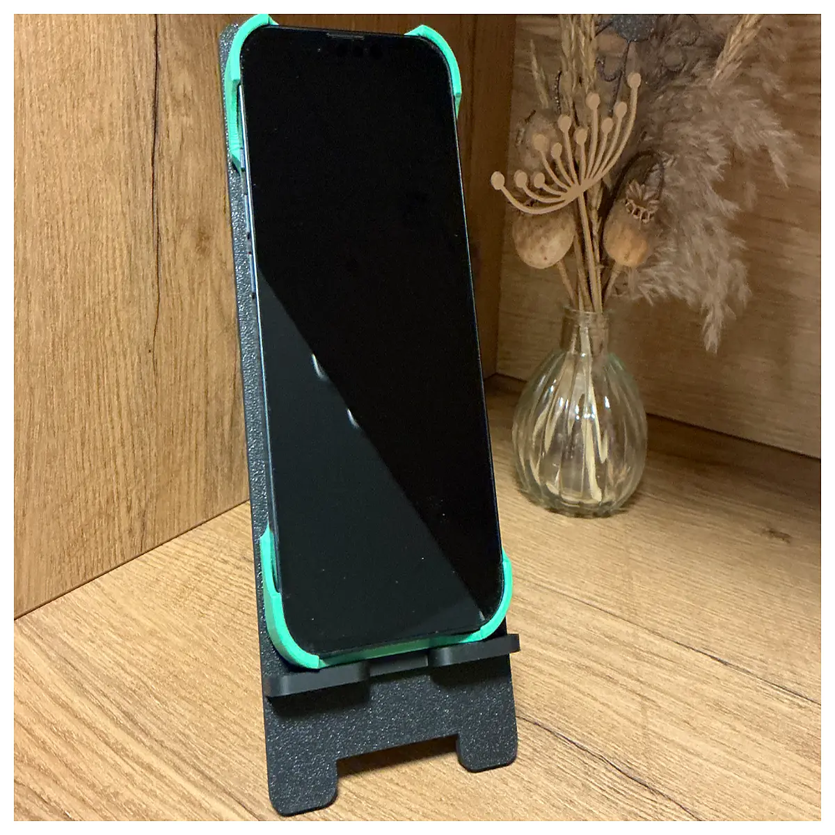 elegant dual phone with cable management organizer stylish desk accessory for charging station tidy workspace modern tech holder for nightstand