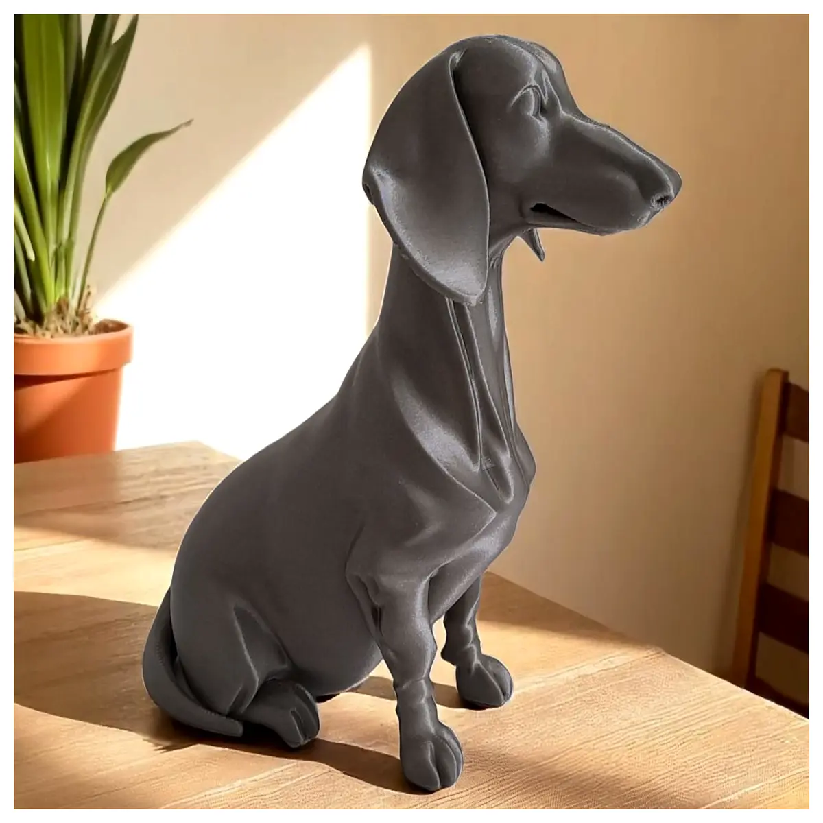 minimalist modern dachshund statue home decor living room office desk figurine resin art piece pet lover gift
