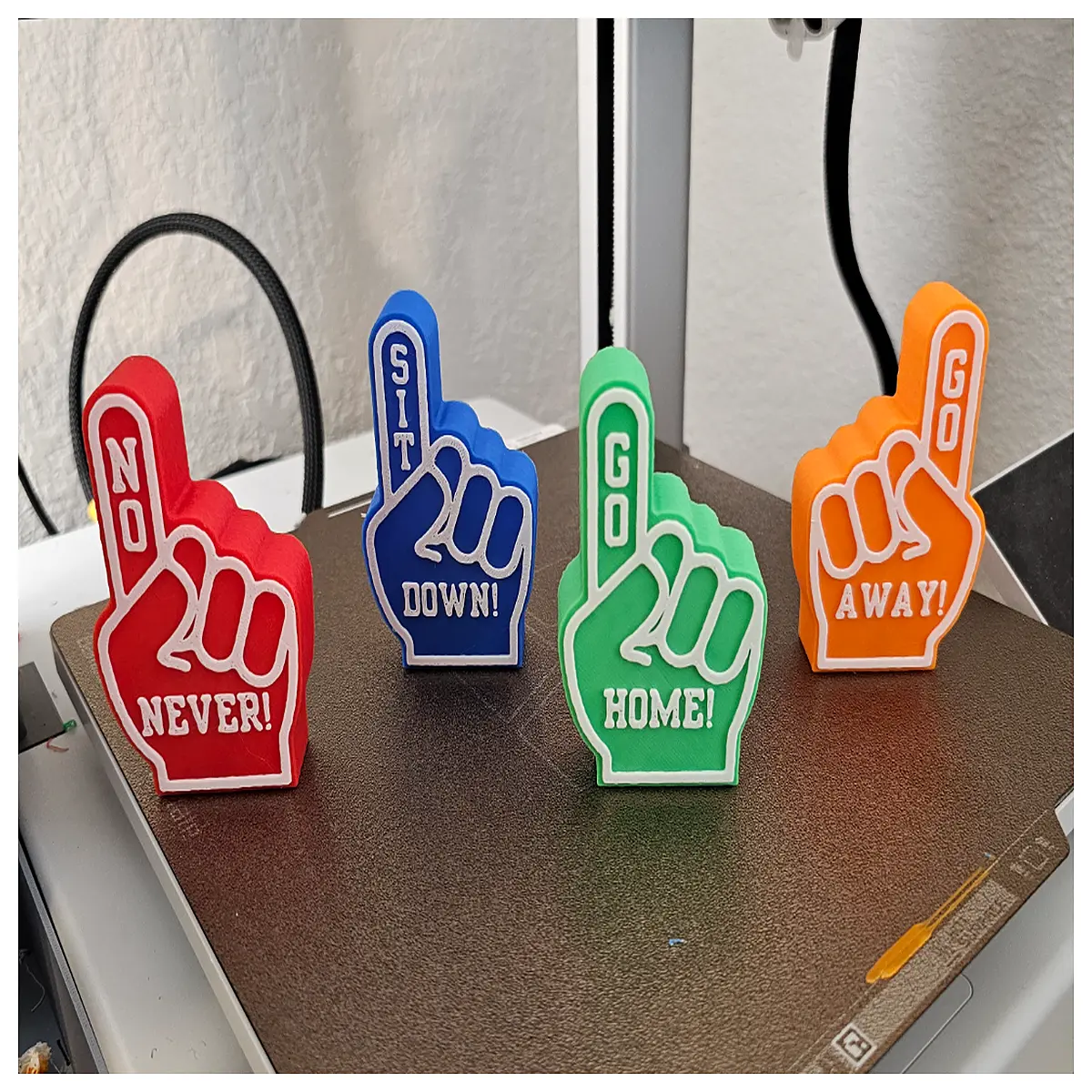 mini finger foam finger fun warning sign novelty party prop gag gift prank decoration