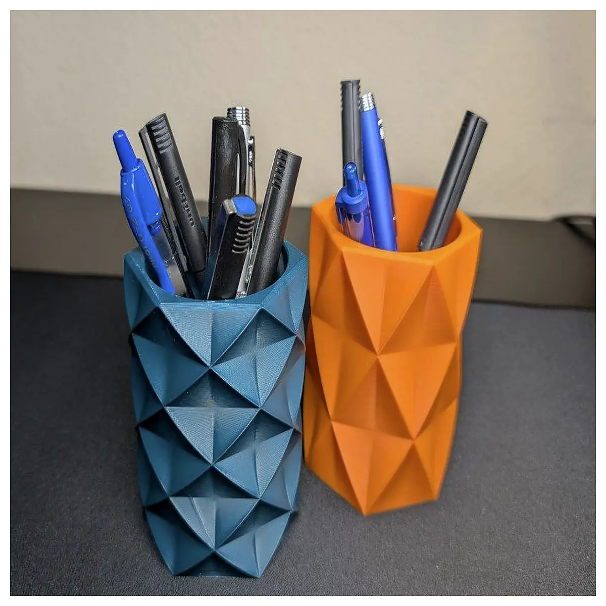 textured pen holder desk organizer geometric mesh cup office supplies stylish stationery storage