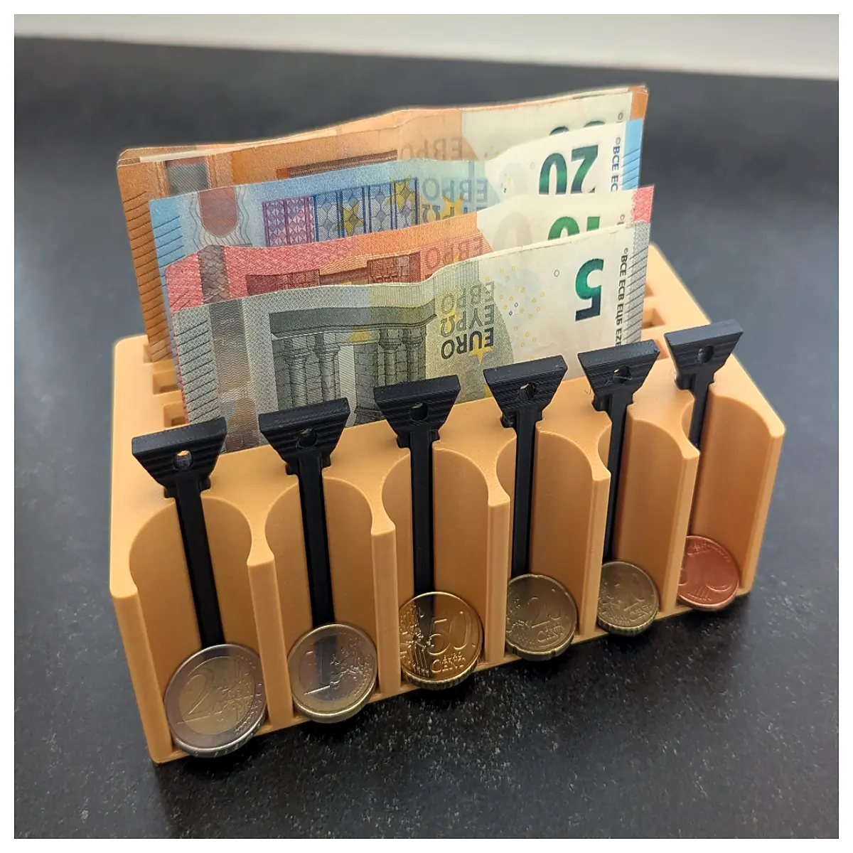 coin organizer box 5 cent to 50 euro stackable money sorting tray holder for home office cash management