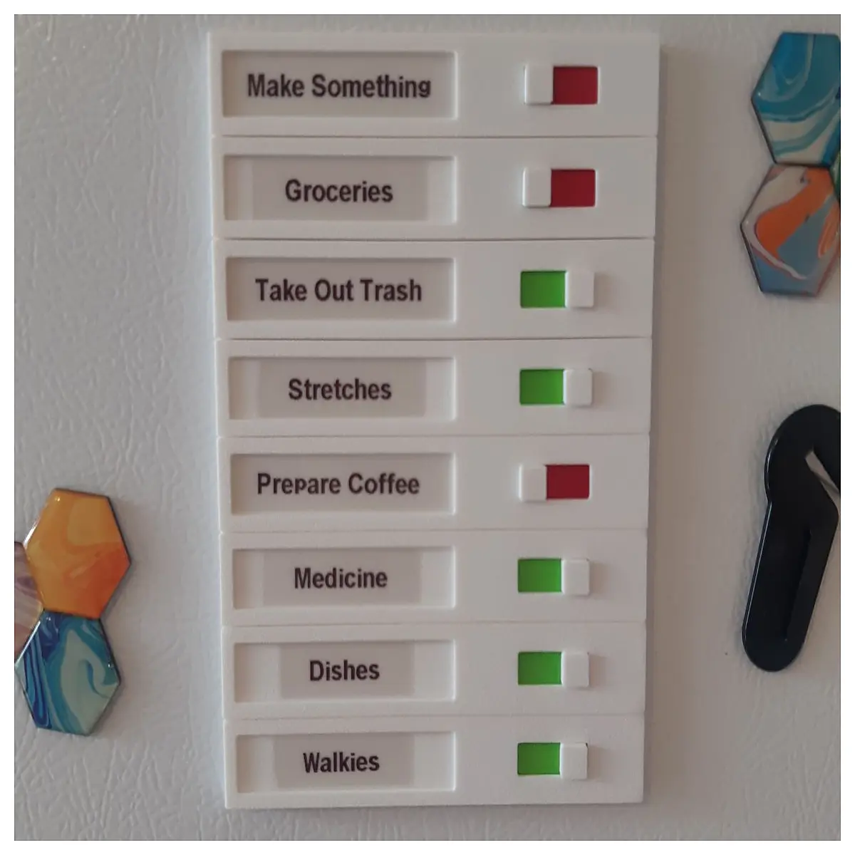 magnetic dry erase fridge list holder for grocery shopping and daily tasks organization
