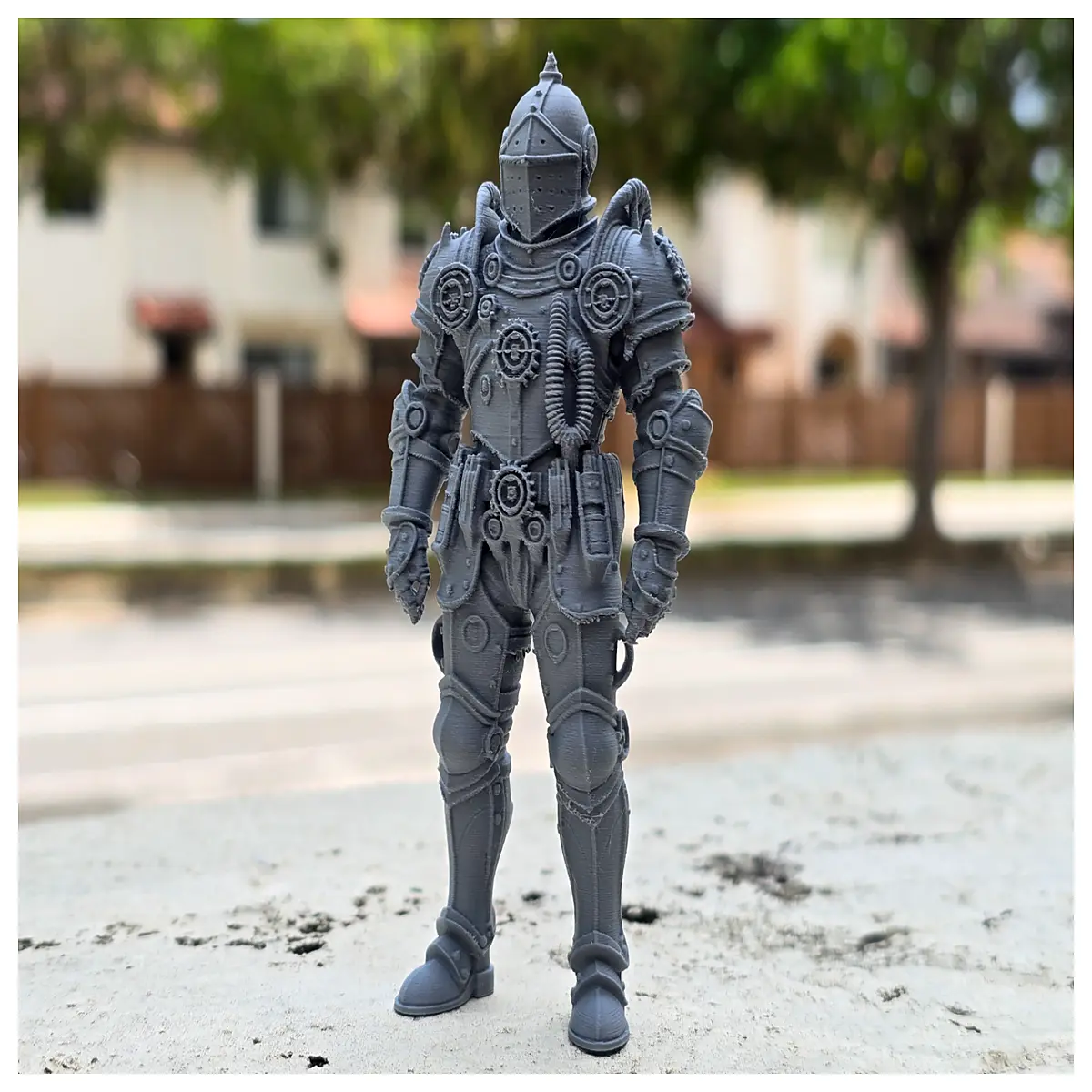 steampunk blacksmith statue industrial fantasy decor metal forge sculpture victorian mechanical art gothic workshop ornament iron craftsmanship antiqu
