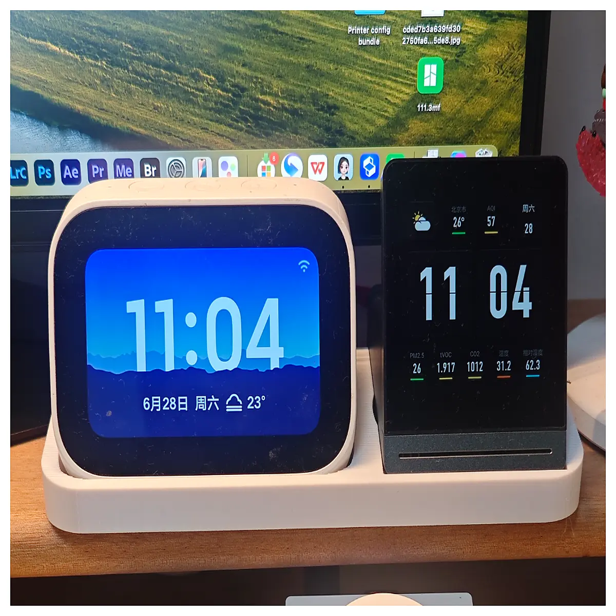 mi home air quality monitor smart speaker combo indoor pm2 5 humidity temperature sensor wifi voice control