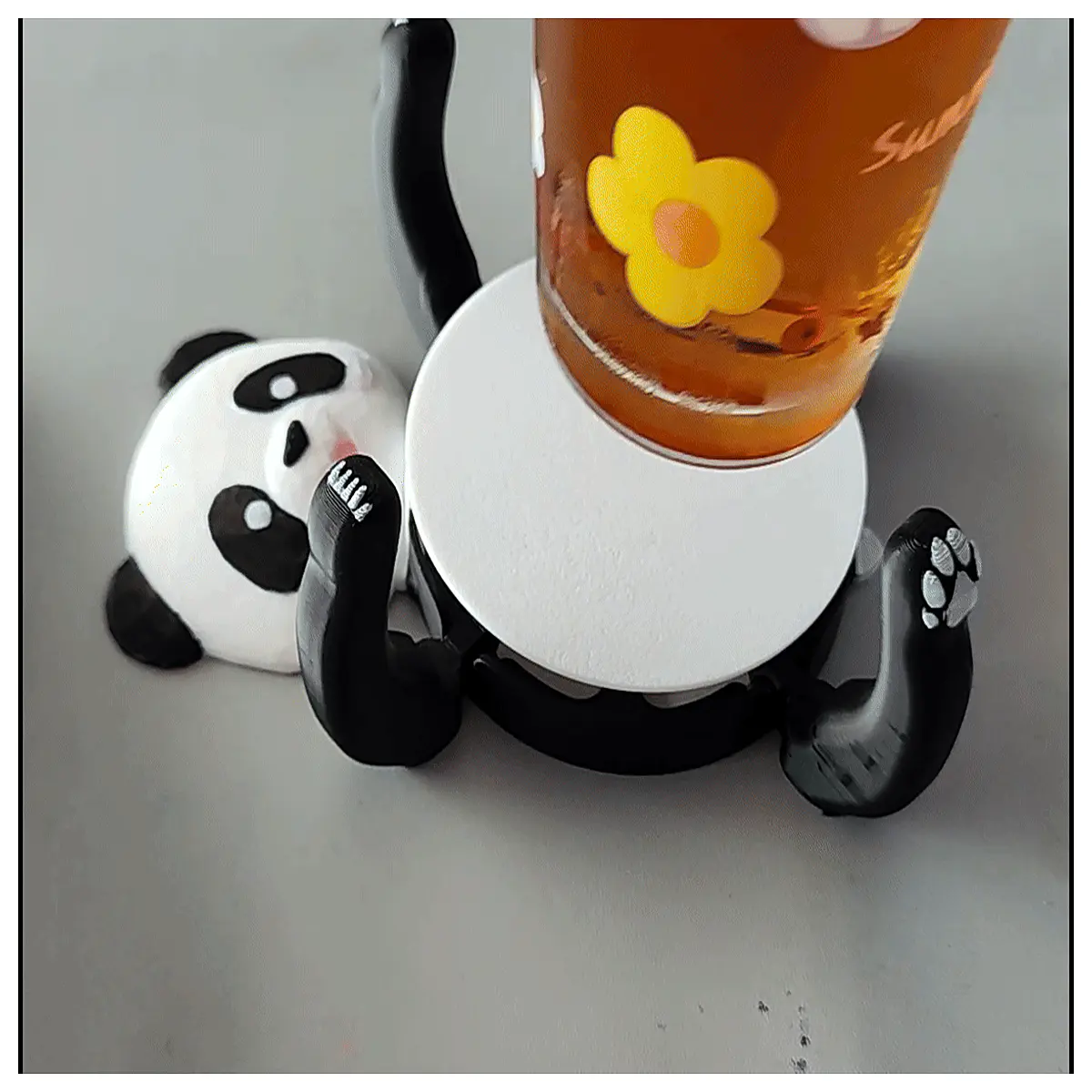 cute panda cup holder sleeve protector anti slip silicone mug grip for travel coffee insulation cozy gift