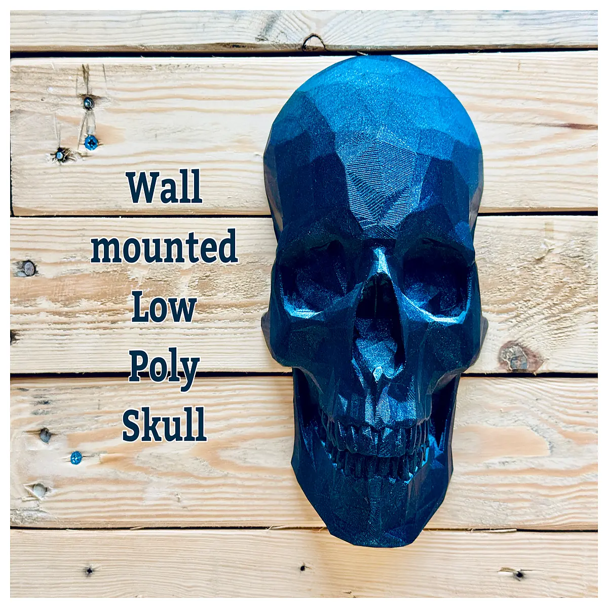 wall mounted low poly skull decor modern geometric art home office spooky halloween decoration