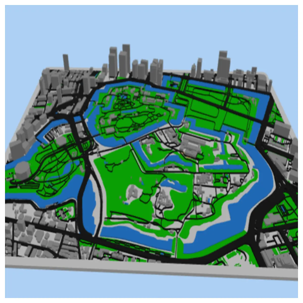 tokyo skyline low poly urban landscape cityscape background game