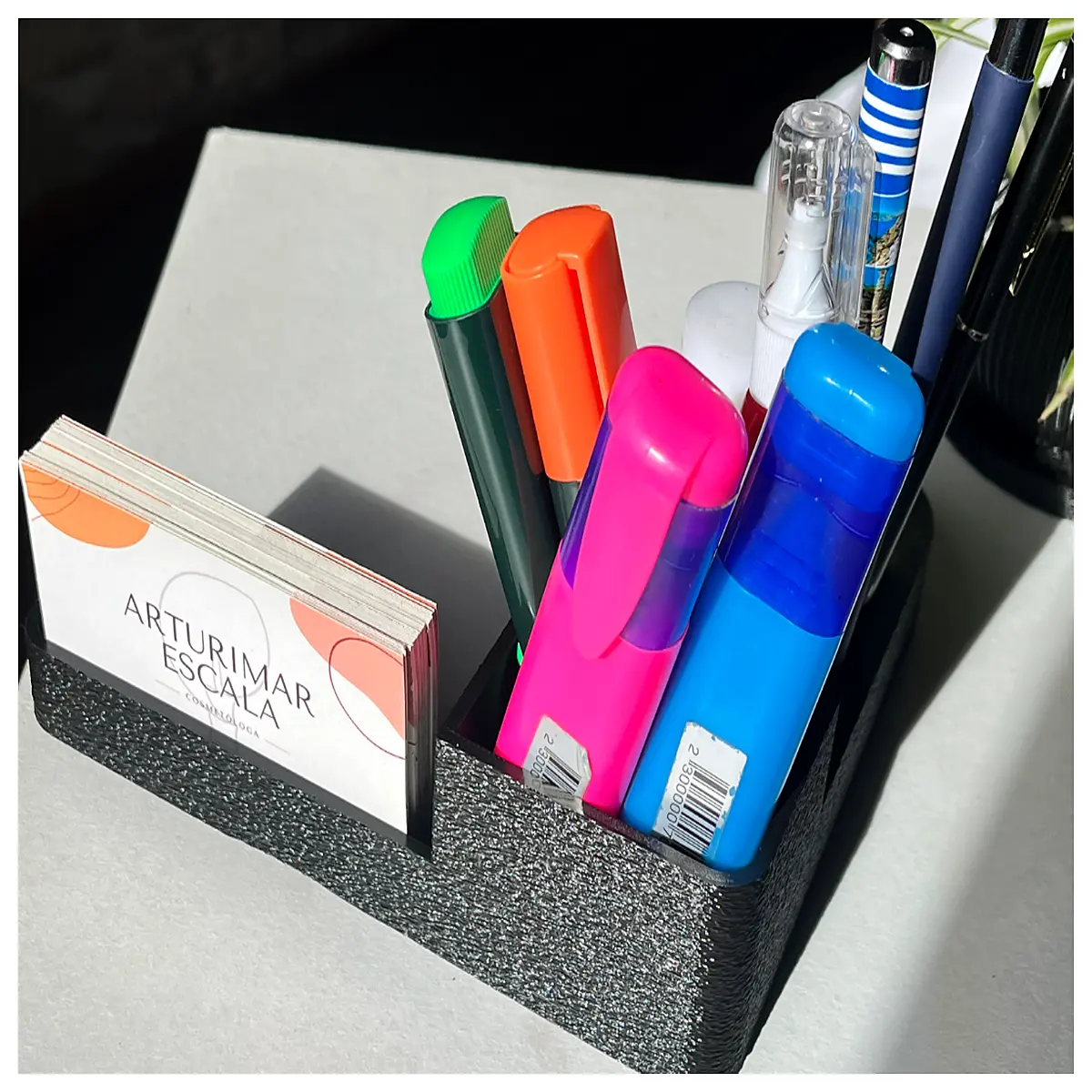 desk organizer with compartments for office supplies pen holder paper clip storage desktop caddy for home office organization