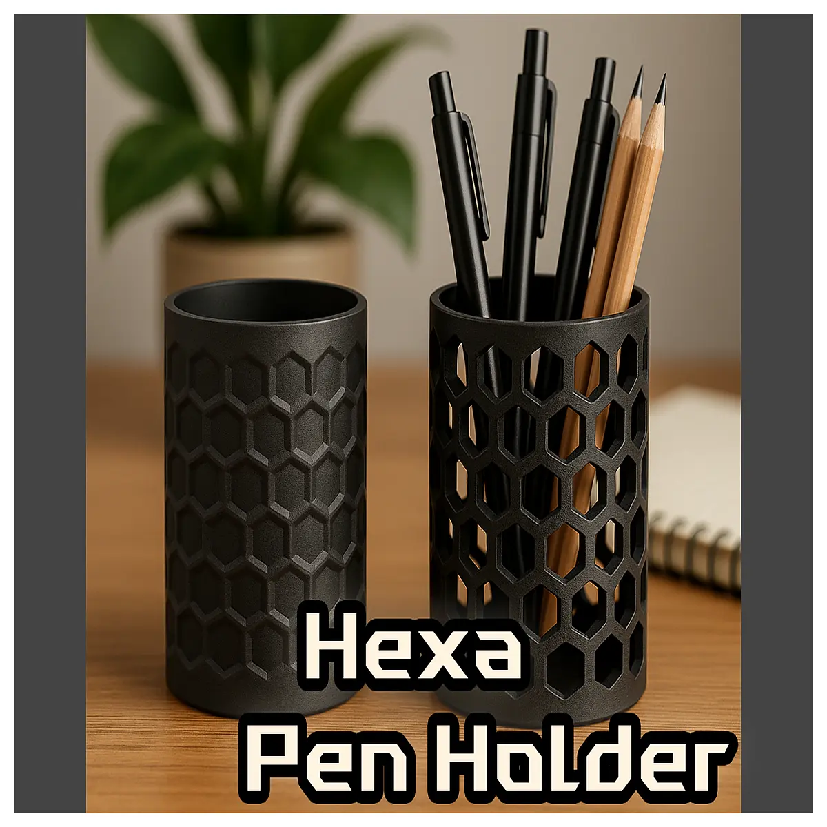 modern hexagonal pen holder desk organizer minimalist office supplies storage container for home office desktop accessories