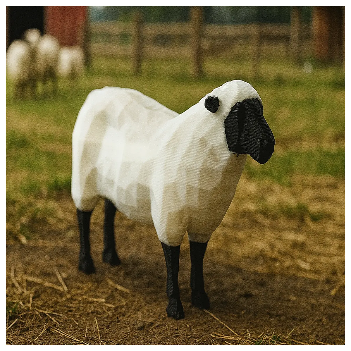 low poly sheep blender glb fbx download for game